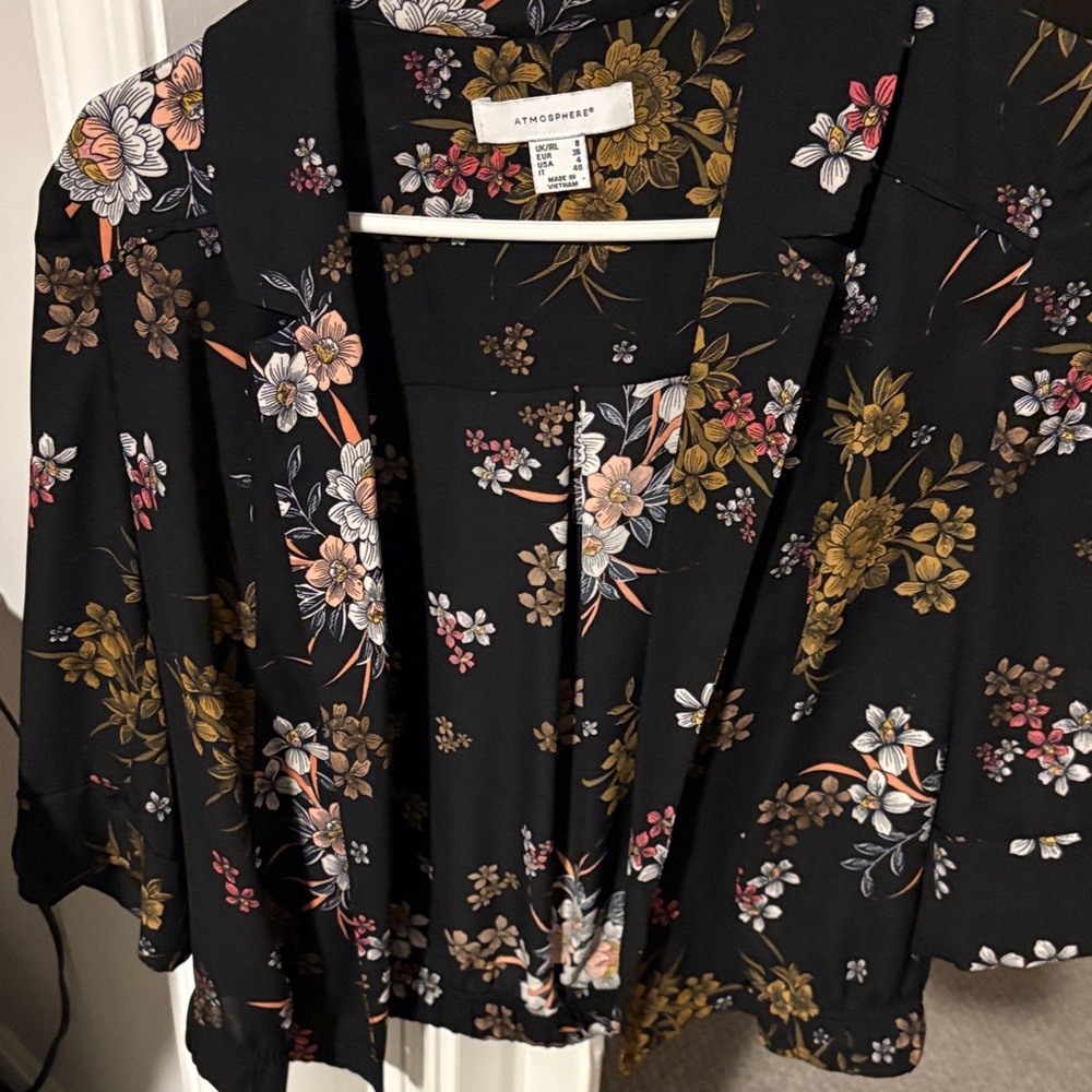 Atmosphere Black Floral Kimono